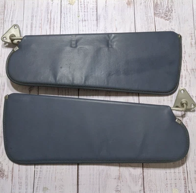 OEM 1981-1987 Dodge Ramcharger D150 D250 Visors Pair Left Right Blue Vinyl Truck - Image 1 of 4