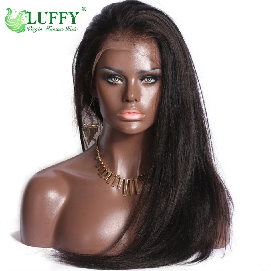 Pre Plucked Indian Human Hair Wig Light Yaki 13*6 Lace Front Wigs With Baby Hair - Image 1 of 4