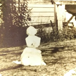 Schmelzender Schneemann Foto Vintage Photo Winter Weihnachten - Bild 1 von 6