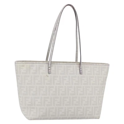 FENDI Zucca Canvas Tote Bag White Gold Auth gh1350 - Image 1 of 4