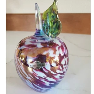 Iridescent Purple Mount St Helen’s Volcanic Ash Apple Paperweight 80’s - Bild 1 von 6