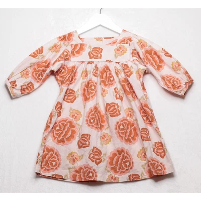 Vestido TEA Collection Otoño Floral Algodón Popelina Cuello Cuadrado Manga 3/4 Niñas 4 Foto 1 de 4