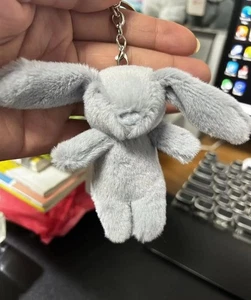 Conejo Gris 4 Pulgadas Llaveros Peluche Juguetes Colgantes Niños Muñeca Esponjosa - Imagen 1 de 2