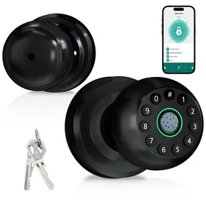 5 in 1 Smart Door Lock Fingerprint With App Control Bluetooth Keyless Door Knob - Picture 1 of 10
