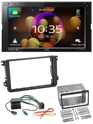 JVC DAB MP3 2DIN Bluetooth USB Autoradio für VW Passat 05-14 Polo 09-14 Scirocco - Bild 1 von 4