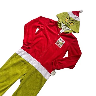 Dr Seuss El Grinch Pijama de Una Pieza Niño Niña GRANDE (8/10) Disfraz Nuevo con Etiquetas Novedad  Foto 1 de 4