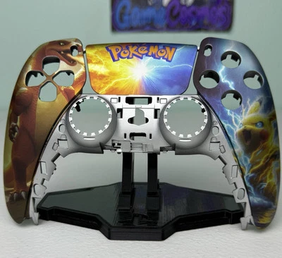 GAME COSMOS Pokémon Charizard Vs Pikachu Custom Replacement Faceplate Shell 4 PS5 Controller