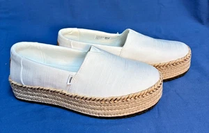 Toms Women's Valencia Espadrille Comfortable Slip-On Flat Loafer White 7.5 - Picture 1 of 9