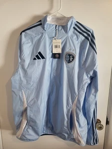 Neu mit Etikett Adidas Sporting Kansas City Anthem Jacke wendbarer Windbreaker Large - Bild 1 von 11