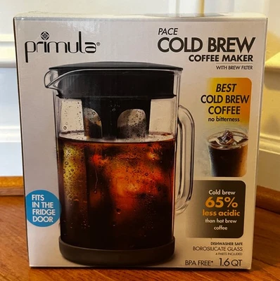 ☕ Cafetera Primula Pace Cold Brew vidrio de borosilicato de 1,6 cuartos de galón - NUEVA sellada Foto 1 de 2