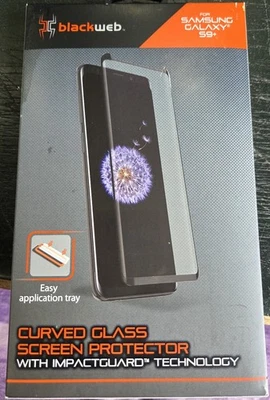 Protector de pantalla de vidrio curvo Blackweb - Se adapta al Samsung Galaxy S9+ Nuevo Foto 1 de 3