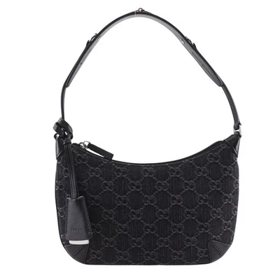 GUCCI Horsebit Slim Small Shoulder Shoulder Bag 774719 GG black denim Women - Image 1 of 4