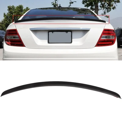 For 2008-2014 Mercedes Benz W204 C-Class Sedan Black Carbon Fiber Spoiler Lip Foto 1 de 4