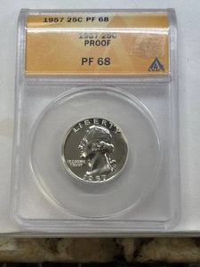 1957 Quarter Dollars Silver Coinage ANACS PR-68 - Picture 1 of 2