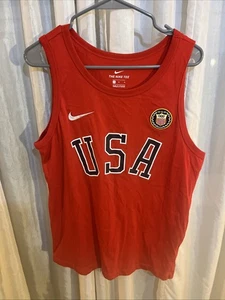 Canotta Nike USA Olimpiadi Uomo M Rosso Cotone La Maglietta Nike CN1537-657 - Foto 1 di 4