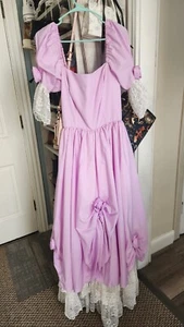 1980s prom dress vintage Size 7 Ruffles Purple Lilac Southern Belle Debutant - Picture 1 of 9