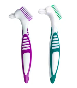 Denture Cleaning Brush Set with Ergonomic Handle and Multi-Layered Bristles - Picture 1 of 7