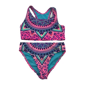 Pineapple by Debbie Moore Blue and Pink 2-piece Swimsuit Age 8 - Picture 1 of 7