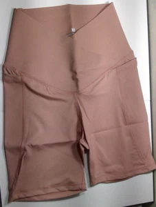 V Cross Waist Yoga Shorts for Women, Seamless Gym & Workout Shorts w/pockets - Picture 1 of 3