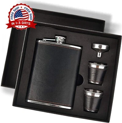 Petaca Para Licor Licorera De Bolsillo Stainless Steel Hip Flask Set Whiskey NEW - Image 1 of 4