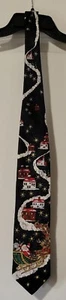 Seasonal Style by MMG Santas Sleigh Reindeer Christmas Men Tie 58x4 Holidays - Picture 1 of 3