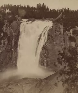Cascate di Montmorency Quebec Canada Ellisson Stereoview c1870 - Foto 1 di 6