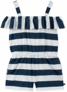 Tommy Hilfiger Big Girls Striped Ruffle-Trim Romper Size L (12/14) - Picture 1 of 1