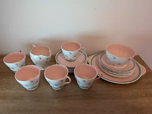 *RARE*Shelley England Harmony China Tea Set Beautiful Pink handle Tea Set - Picture 1 of 11