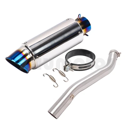 Link Pipe Blue Muffler Exhaust Slip On For Honda CBR600 F4i 2001-2007 F4 99-20 - Image 1 of 4