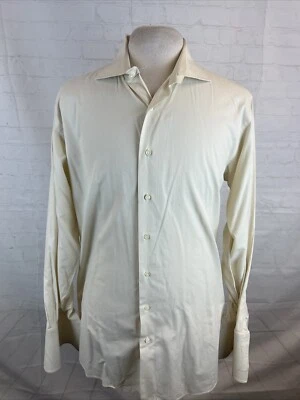 Burberry Men's Cream Yellow Cotton Dress Shirt 15.5 - 16 33/34 $695 - Image 1 of 4