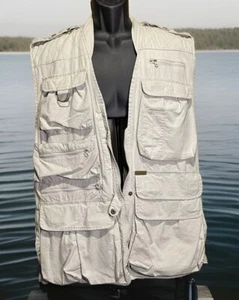** Woolrich Rugged Outdoors Hunting Fishing Kayak Vest Men’s Large Tan D6-9v - Picture 1 of 19