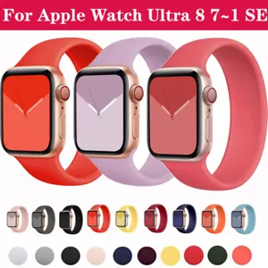 Solo Loop für Apple Watch Ultra Series 8 7 6 5 4 SE Silikon Armband 41/44/49mm - Bild 1 von 38