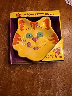 Керамическая рекламная миска для кошачьего корма Meow Mix Kitty Green Eye винтаж 2002 с коробкой - Изображение 1 из 4