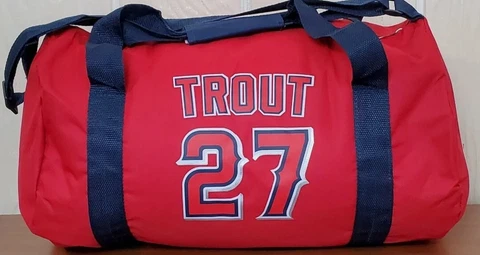 MLB Los Angeles Anaheim Angels Mike Trout 27 SGA Ball Park Duffle Bag New In Pkg Cover