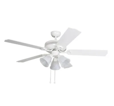 Harbor Breeze, 52"  "Barnstaple Bay" Ceiling Fan with Light Kit 5-Blade | White - Image 1 of 4
