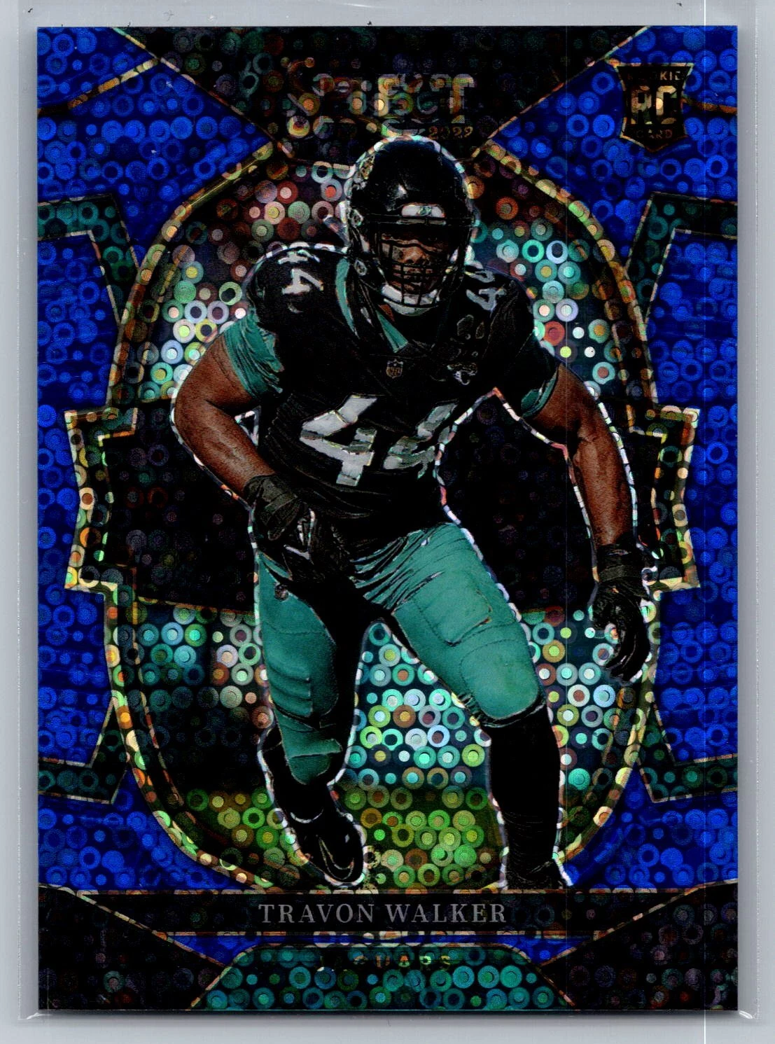 2022 Panini Select #350 Travon Walker Blue Disco Prizm #/25