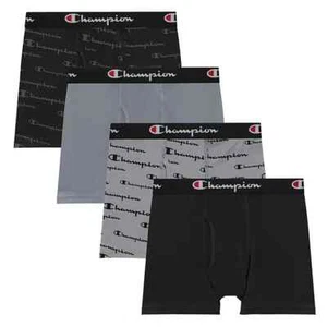 Champion Boys 4-Pack Performance Boxer Brief Size S Gray/Black - Picture 1 of 5