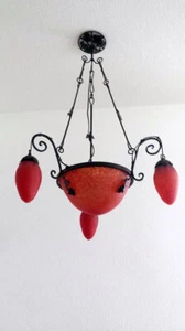 Ceiling lamp in the Art Nouveau hand-worked about 1930 - Bild 1 von 13