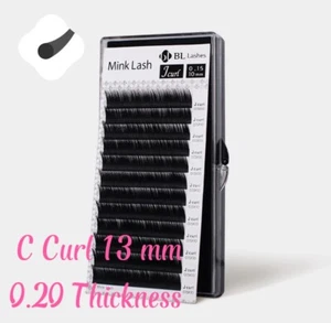 BL Eyelash Extensions - Laser Mink Classic Synthetic Lashes - C Curl 13 mm, 0.20 - Picture 1 of 4