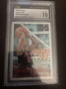 1996-97 Dennis Rodman Topps SEASON’S BEST BOARD MEMBERS #6 Bulls CSG 10 GEM CGC - Picture 1 of 2