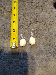 J.D. Earrings - Sterling Silver 925 - white faceted stones with clear bead JD925 - Picture 1 of 4