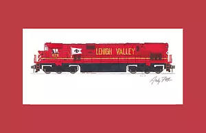 Stampa opaca Lehigh Valley C628 (rosso Cornell) 11"x17" firmata Andy Fletcher - Foto 1 di 1