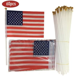 60 paquetes de banderas americanas pequeñas de EE. UU. 5,5x8,2 pulgadas bandera de EE. UU. bandera de mano - Imagen 1 de 6