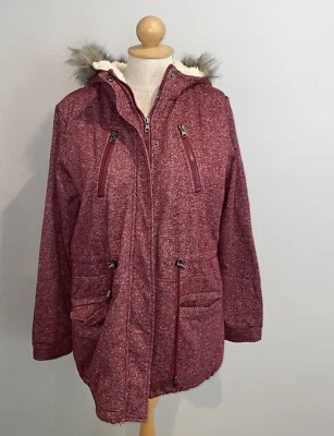 Rue 21 Front Zip/Snap Buttons Coat Hooded Red Sz L - Image 1 of 4