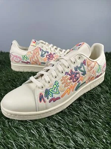 NEW Adidas Originals Stan Smith Pride Shoes Men's Size 12 Cream White #GX6394 - Picture 1 of 7