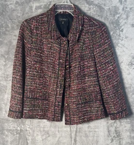 Chaqueta Blazer Talbots Mujer Corta Tweed Talla 8 Multicolor Botón Abajo - Imagen 1 de 9