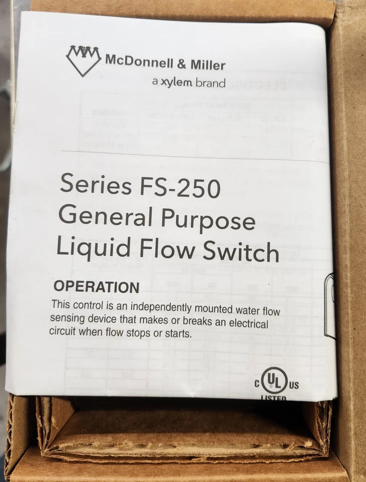 Interruptor de flujo McDonnell & Miller FS251 parte # 120611 Foto 1 de 4