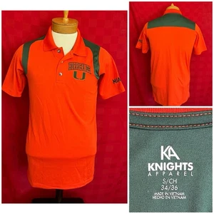 PERFECT Orange UM Miami Hurricanes Golf Polo Shirt Size Small SEWN - Picture 1 of 11