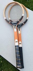 Vintage Mac Greqor Speedwood Tennis Racquets Fibre Welded Throat 2 NICE-LOOKING! - Picture 1 of 21
