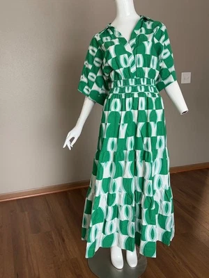 Новый с Ярлыками Anthropologie Сомерсет зеленый узор макси платье $168 - Изображение 1 из 4